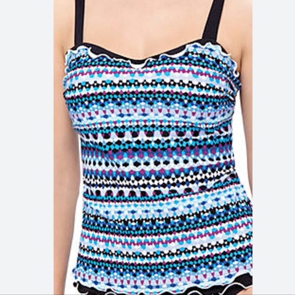 Profile By Gottex Blue Swim Coverup with Bohemian Flair